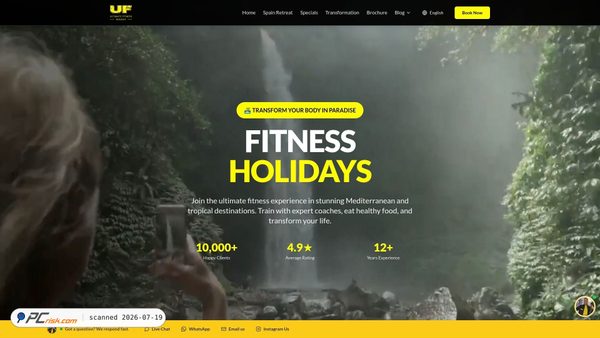 ultimatefitnessholiday.com screenshot
