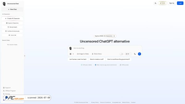 uncensored.chat screenshot