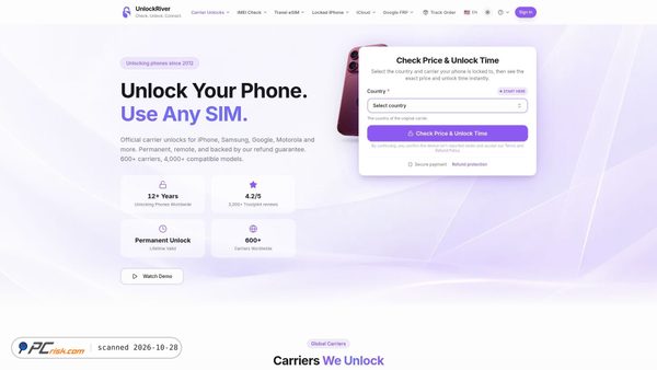 unlockriver.com screenshot