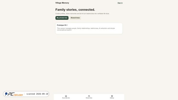 villagememory.org screenshot