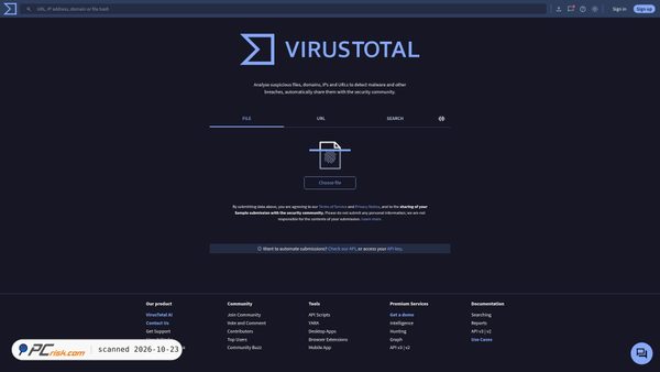 virustotal.com screenshot