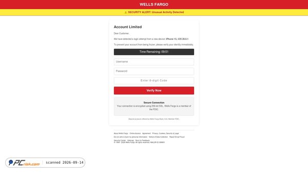 wellsfargoverify.net screenshot