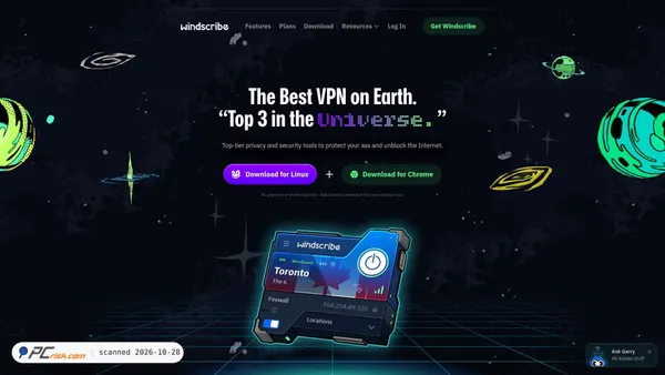 windscribe.com screenshot