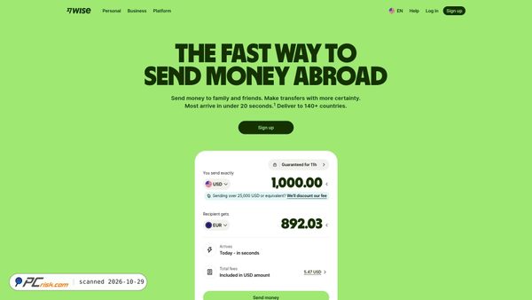 wise.com screenshot