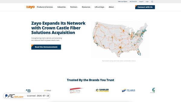 zayo.com screenshot